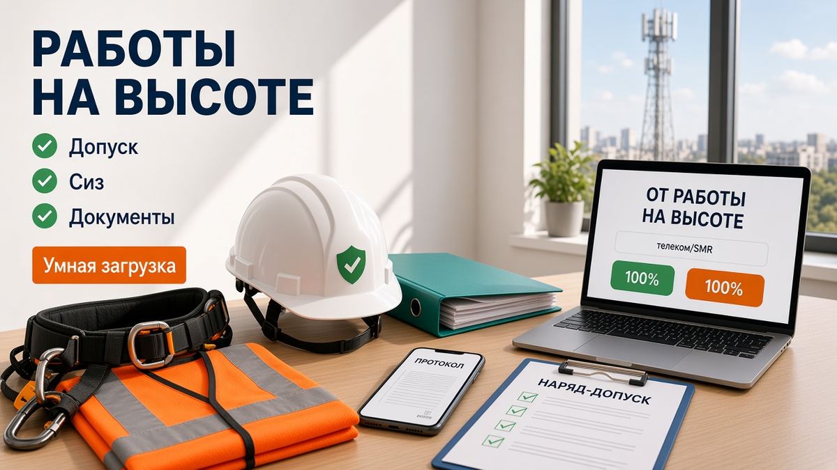 Работы на высоте связь СМР
